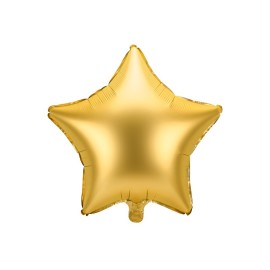 Party Deco Fóliový balón - Matná hviezda - 48cm Zlatá