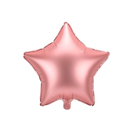 Party Deco Fóliový balón - Matná hviezda - 48cm Rúžove zlato