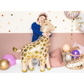 Party Deco Fóliový balón - Žirafka - béžový, 100x120 cm