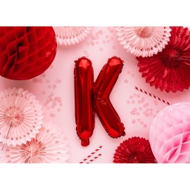 Party Deco Fóliový balón - červený - písmeno, 35 cm K