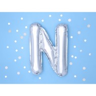 Party Deco Fóliový balón - strieborný - písmeno, 35 cm N - cena, porovnanie