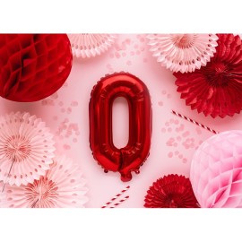 Party Deco Fóliový balón - červený - písmeno, 35 cm O