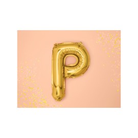 Party Deco Fóliový balón - zlatý - písmeno, 35 cm P
