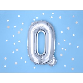 Party Deco Fóliový balón - strieborný - písmeno, 35 cm Q
