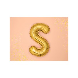 Party Deco Fóliový balón - zlatý - písmeno, 35 cm S