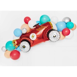 Party Deco Fóliový balón - Pretekárske auto - červený, 111x63 cm