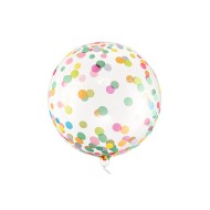 Party Deco Priehľadný balón s konfetami 40cm Farebné - cena, porovnanie