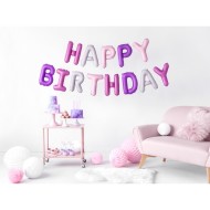 Party Deco Set fóliových balónov Happy Birthday - Ružový Mix, 340x35cm - cena, porovnanie