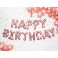 Party Deco Set fóliových balónov Happy Birthday - Ružové zlato, 340x35cm - cena, porovnanie