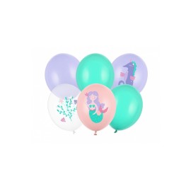 Party Deco Set balónov Morský svet 30cm - fialovo-zelený 6ks