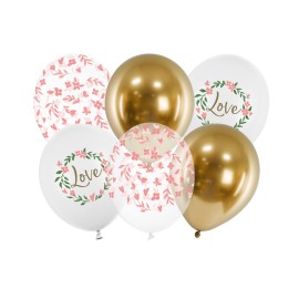Party Deco Set balónov - Jarná láska, 30cm (6ks)