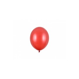Party Deco Eko mini metalické balóny - 12cm, 10ks Červená
