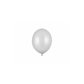 Party Deco Eko mini metalické balóny - 12cm, 10ks Strieborná