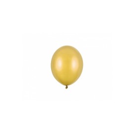 Party Deco Eko mini metalické balóny - 12cm, 10ks Zlatá