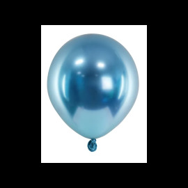 Party Deco Mini chromované balóny - Glossy 12cm, 10ks Modrá