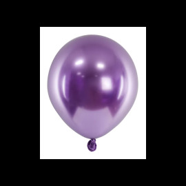 Party Deco Mini chromované balóny - Glossy 12cm, 10ks Fialová