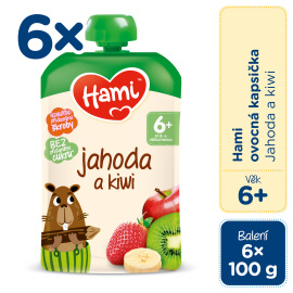 Nutricia Hami Kapsička ovocná Jahoda a kiwi 6x100g