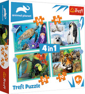Trefl Puzzle 4v1 - Planéta zvierat - cena, porovnanie