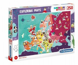 Clementoni Puzzle 250 Mapa - Európa: osobnosti