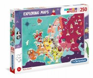 Clementoni Puzzle 250 Mapa - Európa: osobnosti - cena, porovnanie