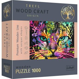 Trefl Drevené puzzle 1000 - Farebná mačka