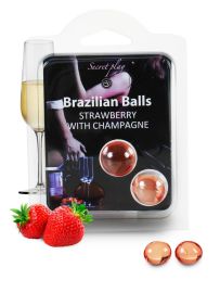 Secret Play Brazilian Balls Strawberries Champagne 2 pack