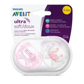 Philips Avent Ultrasoft Text 0-6m dievča 2ks