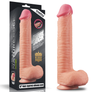 Lovetoy Dual Layered Platinum Silicone Cock with Balls 12" - cena, porovnanie