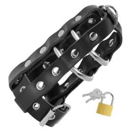 Darkness Leather Black Penis Cage with Padlock