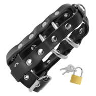 Darkness Leather Black Penis Cage with Padlock - cena, porovnanie