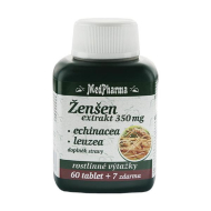 MedPharma Ženšen 350mg + Echinacea + Leuzea 67tbl