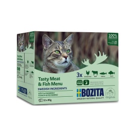 Bozita Cat kúsky mäsa a rýb v želé 12x85g