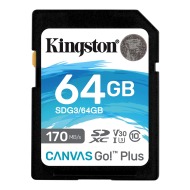 Kingston SDXC Canvas Go! Plus + SD adaptér UHS-I U3 64GB - cena, porovnanie