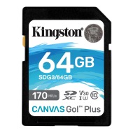 Kingston SDXC Canvas Go! Plus + SD adaptér UHS-I U3 64GB