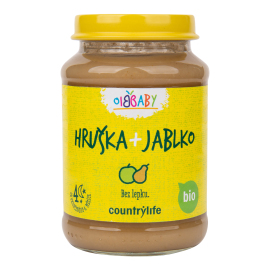 Country Life Príkrm hruška, jablko BIO 190g