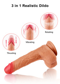 Paloqueth Realistic Dildo Vibrator with with 5 Shocks & Rotations