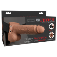 Fetish Fantasy 7" Hollow Rechargeable Strap-On with Remote Tan - cena, porovnanie