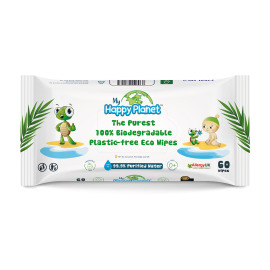 Aquaint Happy Planet 100% BIO odbúrateľné vlhčené obrúsky 60ks