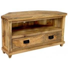 LakŠmi-indickynabytok.sk TV stolík rohový Devi 110x60x50 indický masív mango