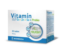 Biomedica Vitamín D3+Zn+Se+Probio 30tbl