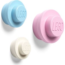 Lego Nástenný vešiak biely, svetlo modrý, ružový 3ks