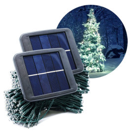 Solarcentre Vianočná SADA 2x Solárna LED reťaz Elan SS9944 200 LED / 20m