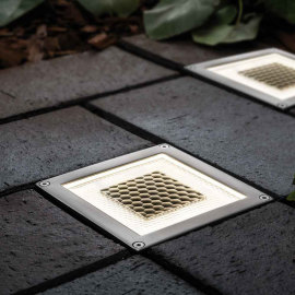 Solarcentre Solárne štvorcové podlahové osvetlenie Onyx Half Brick Light set 2ks