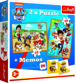 Trefl Puzzle 2v1 + pexeso Tlapková patrola zachraňuje