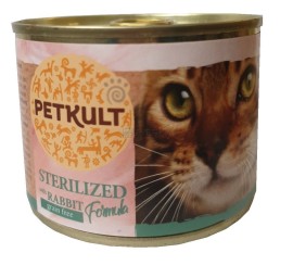 Petkult Cat Konzerva Sterilised Králik 185g