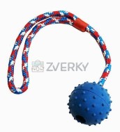 Nobby Dog Hračka dutá gumová lopta s lanom a rolničkou 5cm - cena, porovnanie