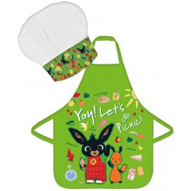 Brandmac Detská zástera s kuchárskou čiapkou Zajačik Bing