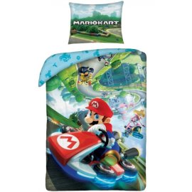 Halantex Bavlnené obliečky Super Mario Kart - Nintendo 70 x 90 cm + 140 x 200 cm