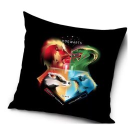 Carbotex Obliečka na vankúš Harry Potter - farebný erb Hogwarts 40 x 40 cm