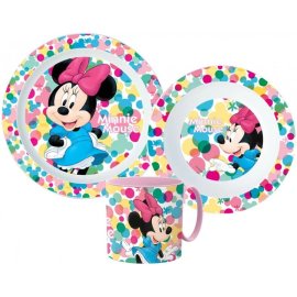 Stor Sada plastového riadu s hrnčekom Disney - Minnie Mouse - 3 diely